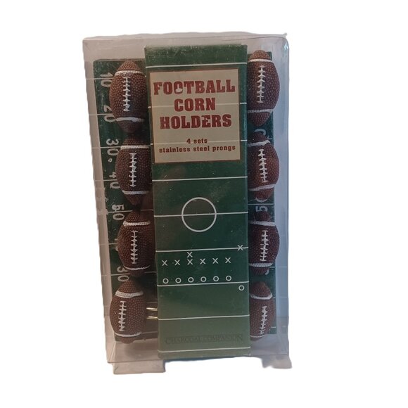 2014 Football Corn Holders 4 Sets Stainless Steel - Picture 1 of 4